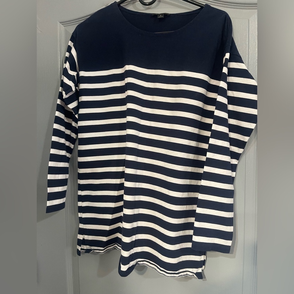 J. Crew Navy and White Striped Tunic - Picture 2 of 4